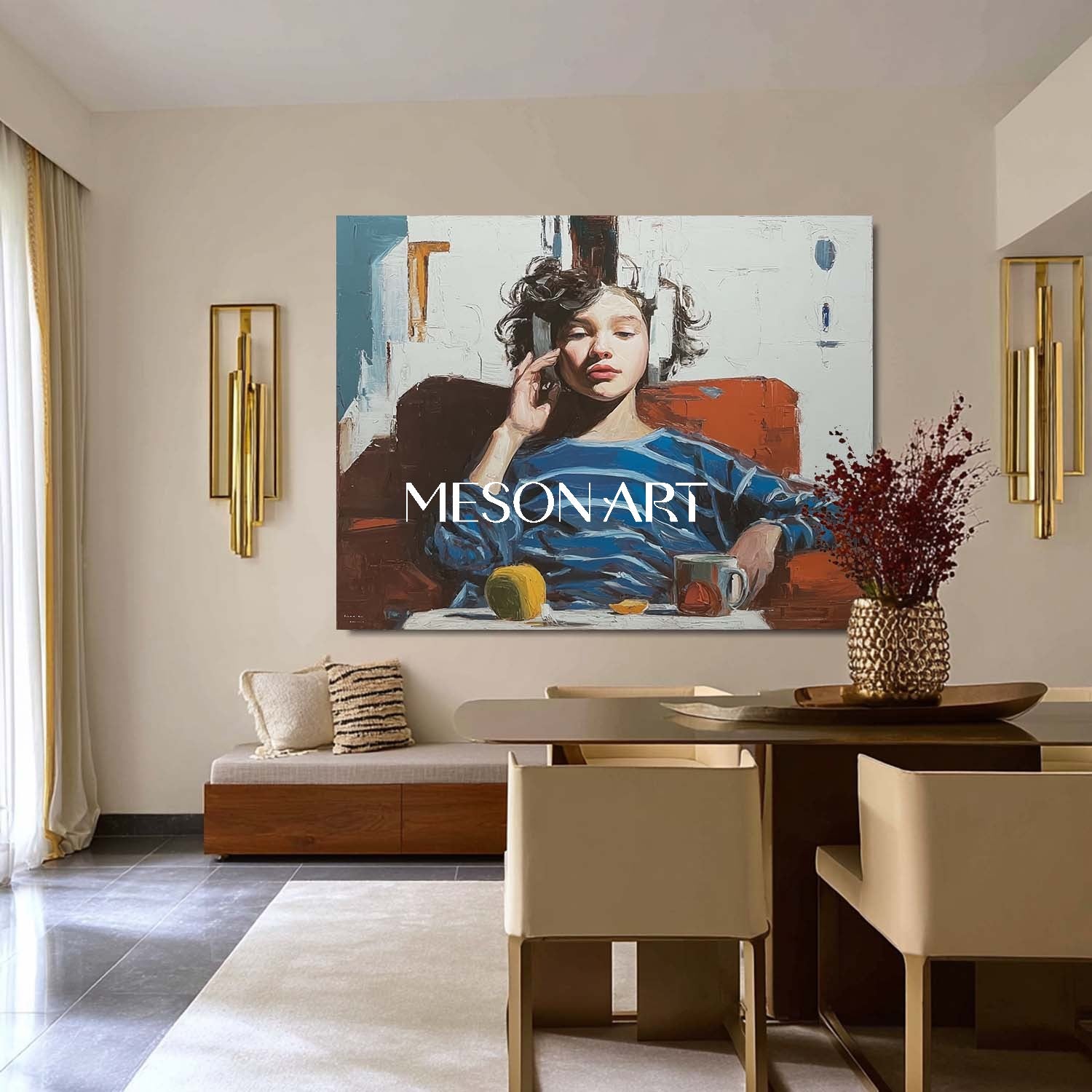 Hyperrealist Portrait Oil Painting – Modern Figurative Wall Art