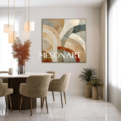 Contemporary Curves & Arches Wall Art – Neutral Beige Statement Piece