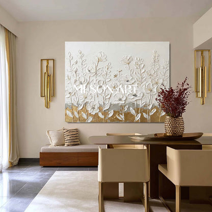 Horizontal Abstract Floral Painting Modern Farmhouse Floral Painting