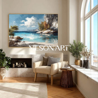 Seaside Painting For Entryway Buy Beach Wall Art Online Blue Ocean Wall Art Sea Oil Paintings