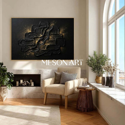 Executive Office Centerpiece, Living Room Statement Canvas, Meaningful Interior Fine Art, Framed Wabi-Sabi Painting.