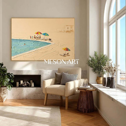 Large Canvas Art Beach Themed Art Desert Coastal Village Art Gallery Quality Decor Art
