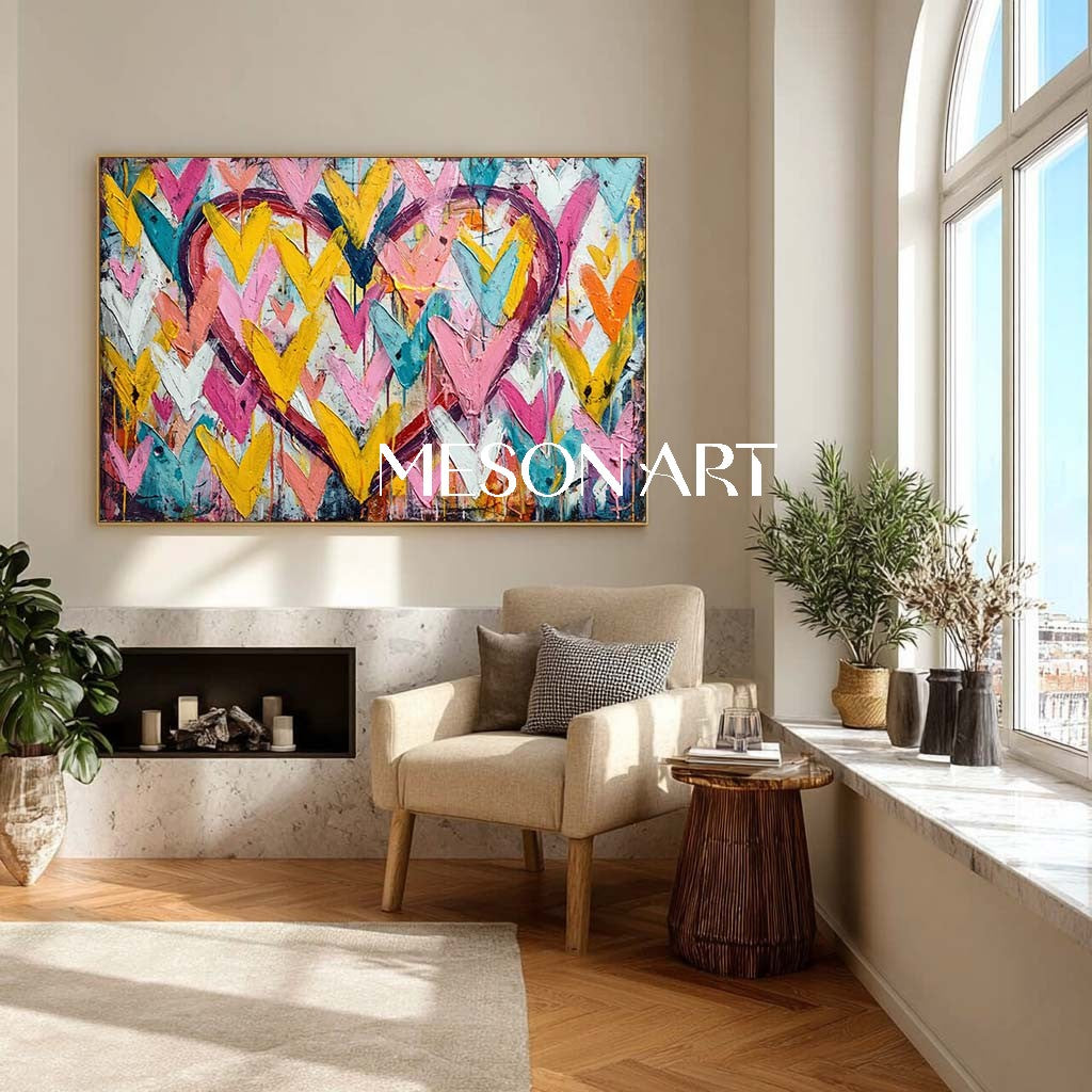 Large Heart shaped graffiti street abstract art for sale Heart shaped wall art decoration ideas