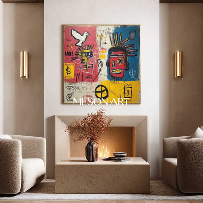 On Sale! Framed Abstract Graffiti Art Raw Textures Bold Colors Street