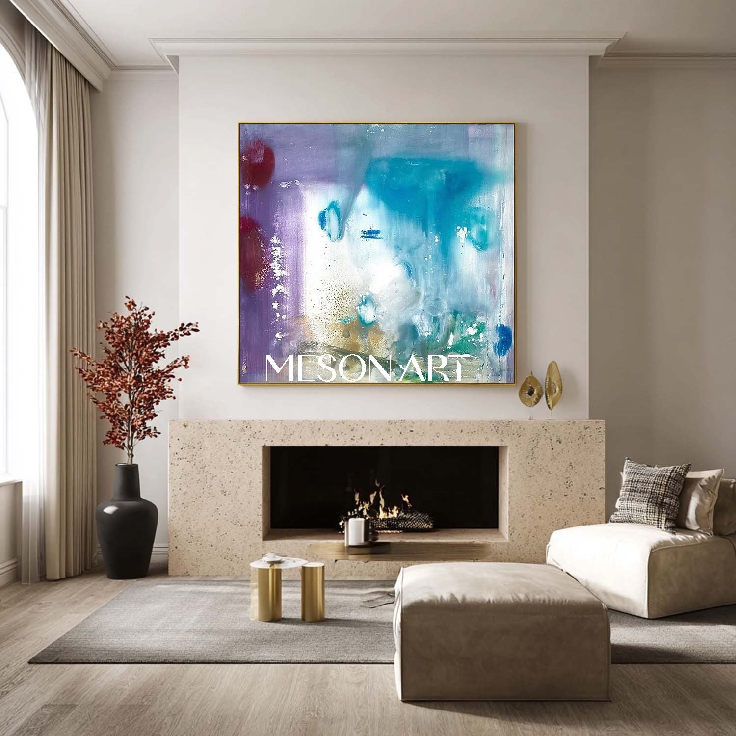 Modern Light Blue Abstract Paintings Light Blue Abstract Art for Sale