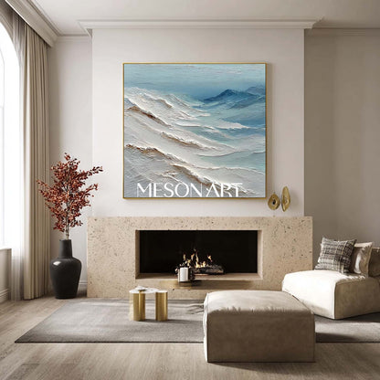 3D Large Entryway Abstract Snow Mountain Canvas Wall Art for Sale