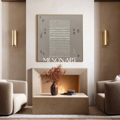 Large Wabi-Sabi 3D Textured Wall Art Neutral Tones Painting Entryway