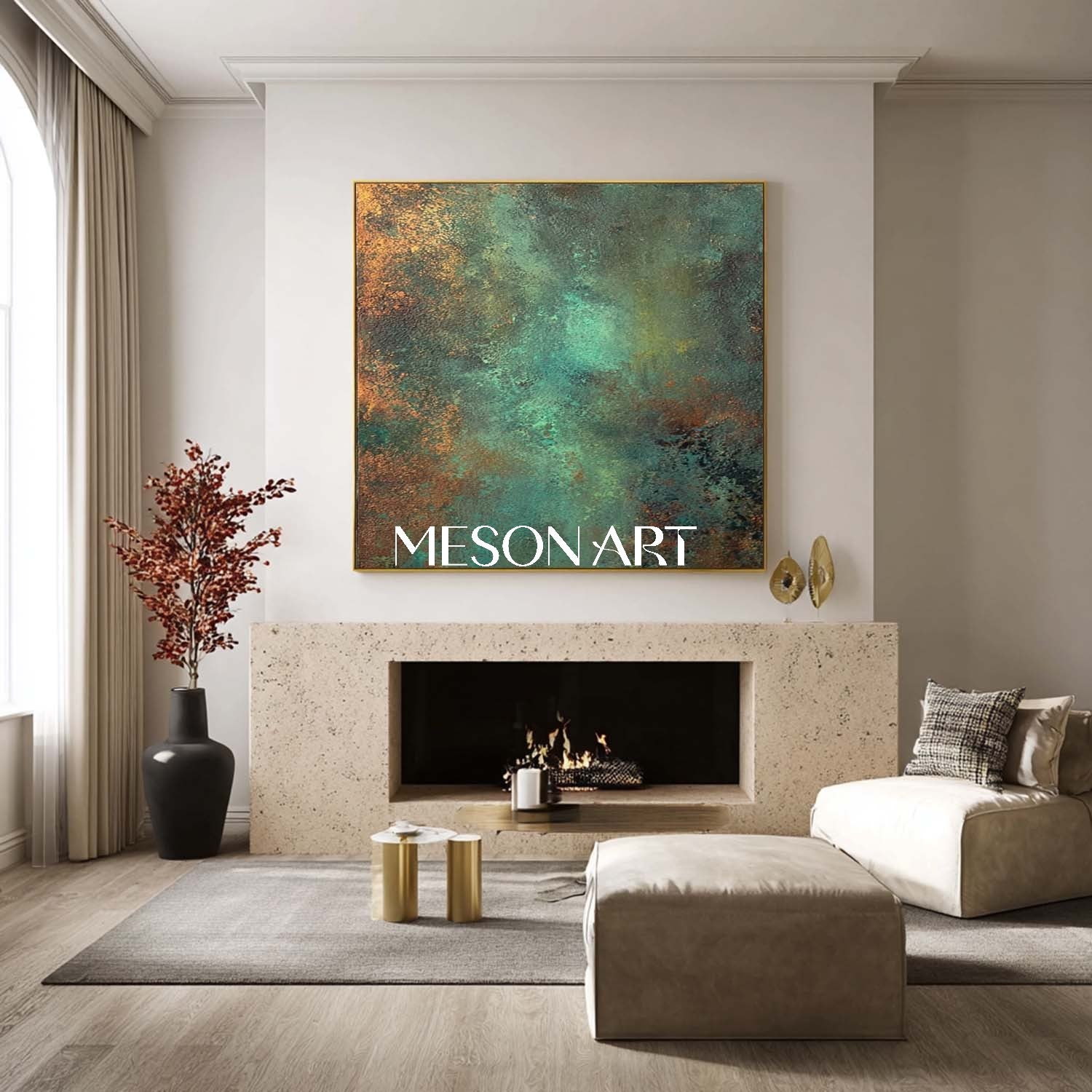 Bronze Abstract Canvas Art for Sale Large Bronze Staircase Wall Decor