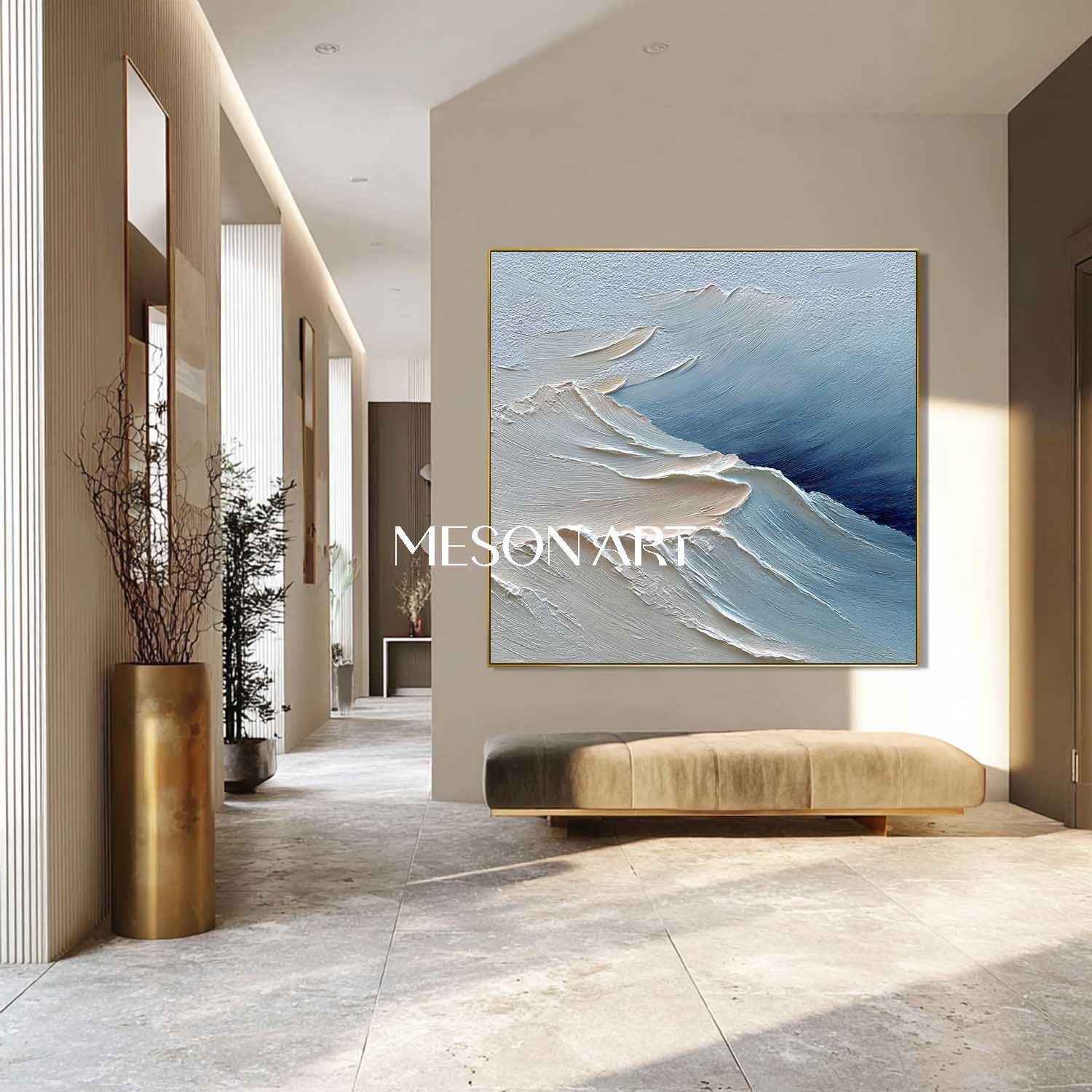 3D Large Fireplace Abstract Snow Mountain Canvas Wall Art for Sale