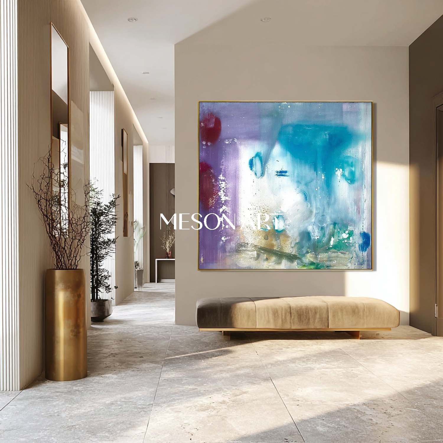 Modern Light Blue Abstract Paintings Light Blue Abstract Art for Sale