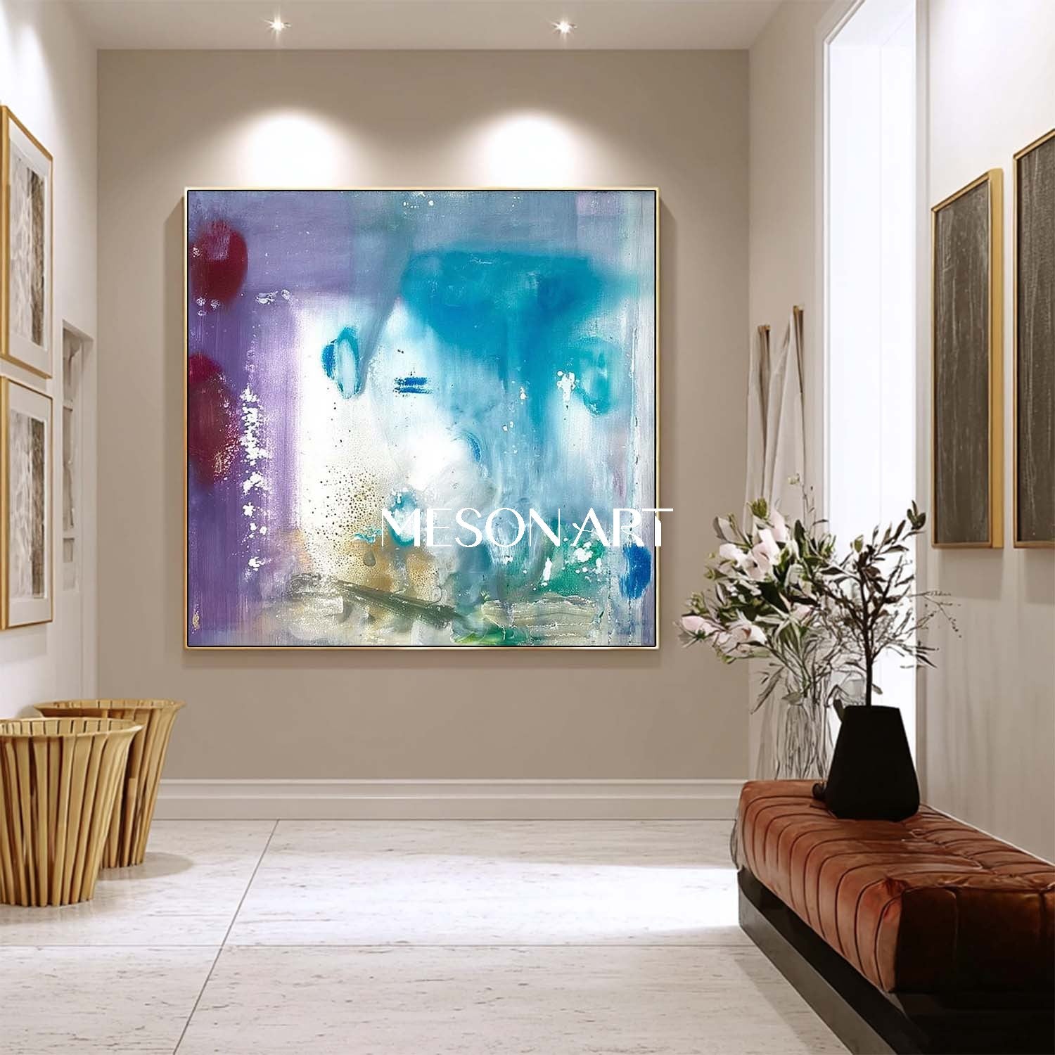 Modern Light Blue Abstract Paintings Light Blue Abstract Art for Sale