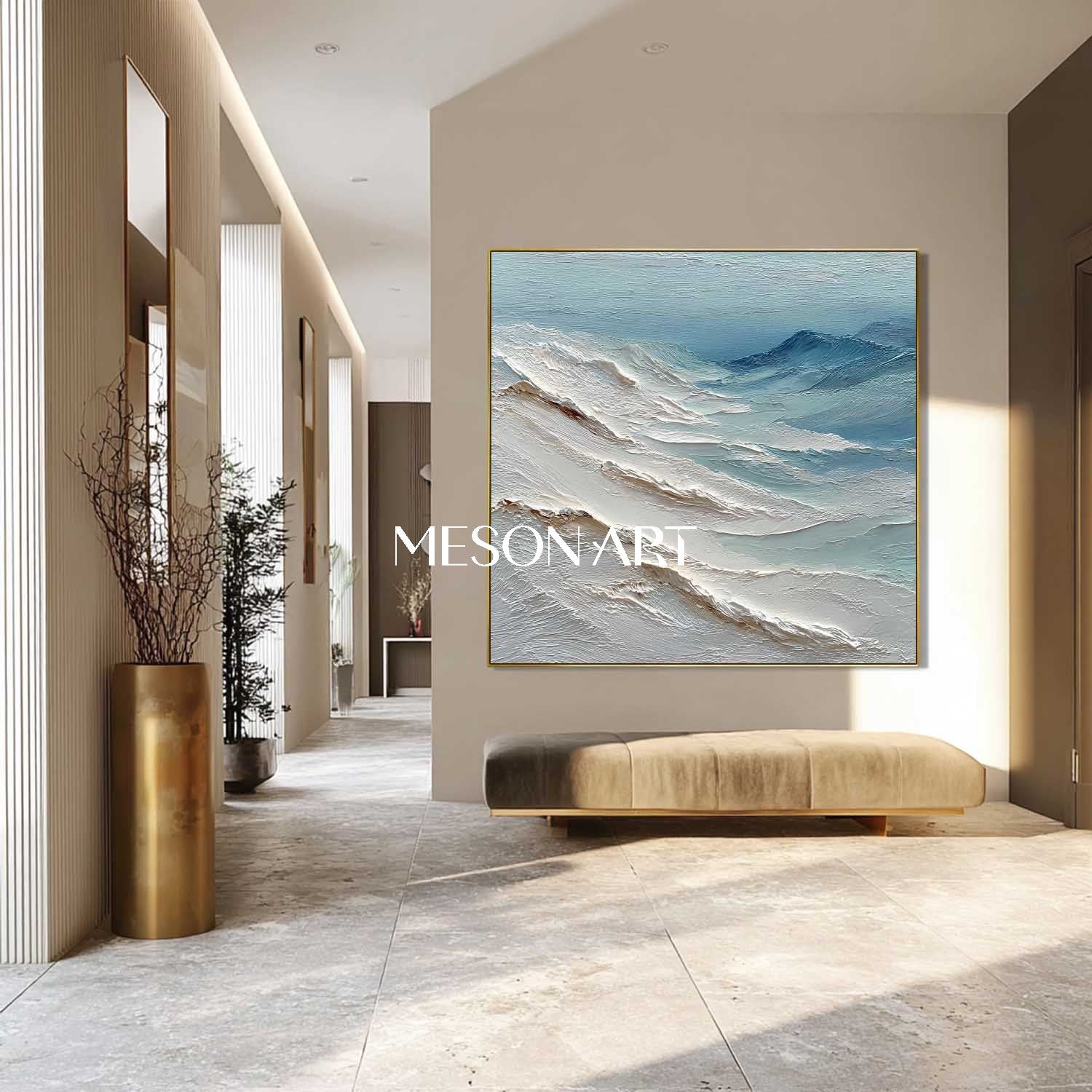 3D Large Entryway Abstract Snow Mountain Canvas Wall Art for Sale