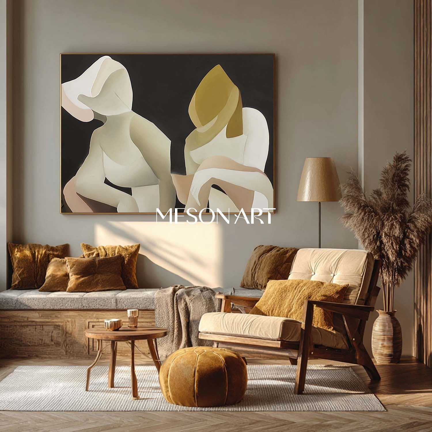 Buy Modern Minimalist Abstract Oil Painting for Living Room or Office