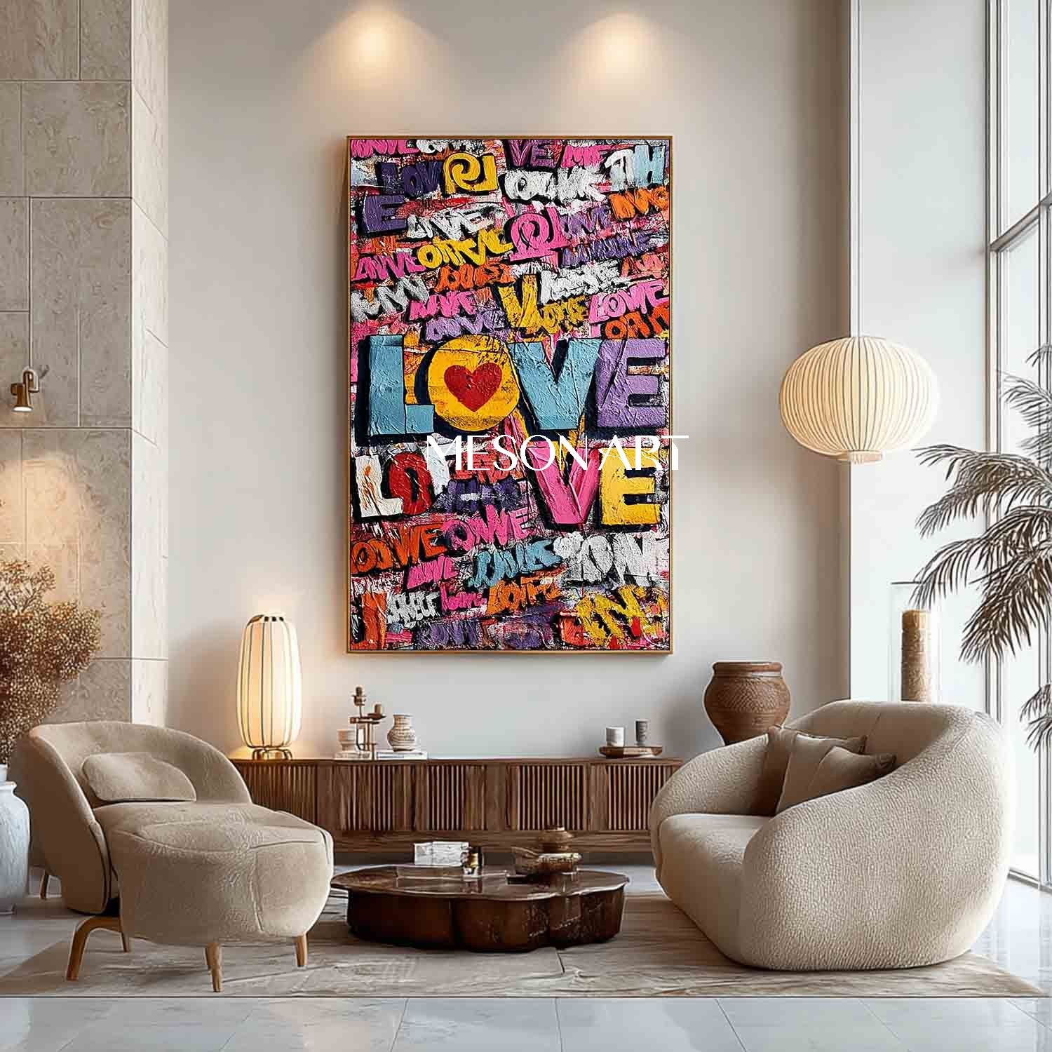 Large LOVE wall art decoration New house decoration ideas Valentine's Day LOVE art gifts