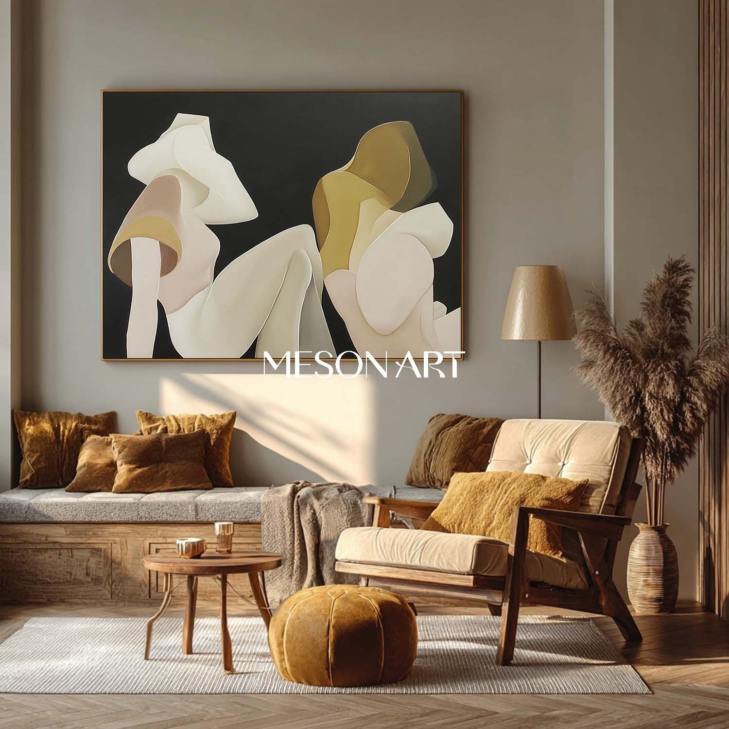 Order Big Original Minimalist Art with Nude Tones for Office or Lounge