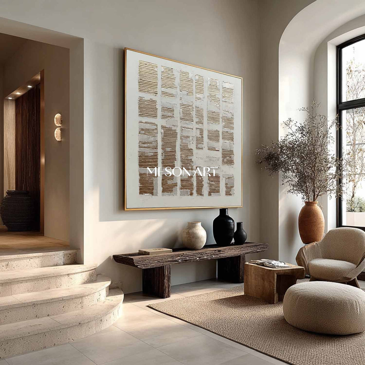 Contemporary luxury home minimalist canvas wall decor ideas gold and ...