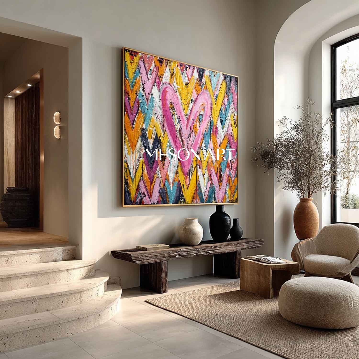 Heart graffiti abstract art for sale Heart wall decoration ideas Valentine's Day heart gift