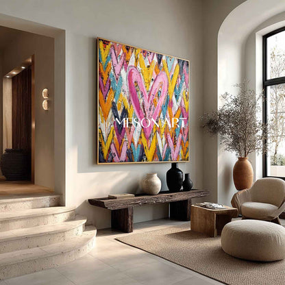Heart graffiti abstract art for sale Heart wall decoration ideas Valentine's Day heart gift