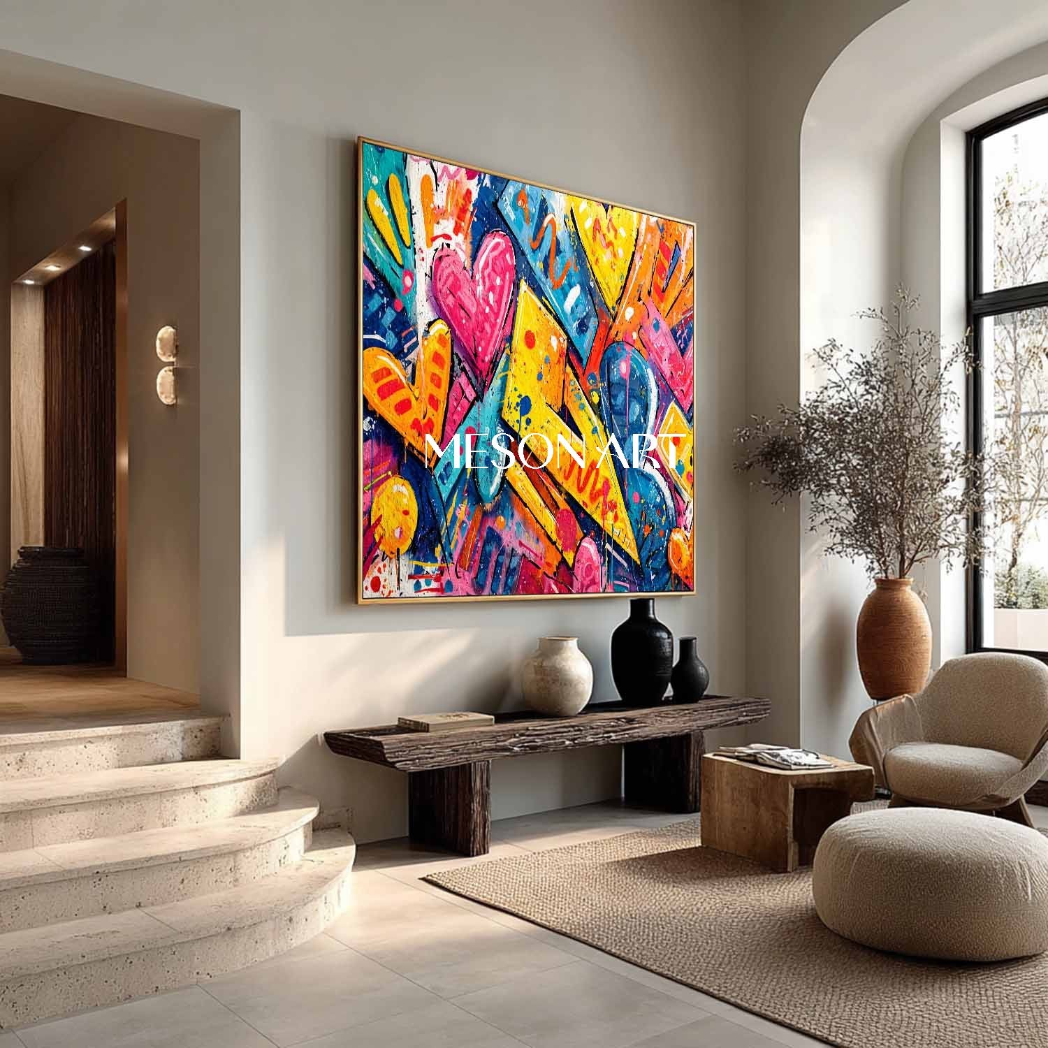 Large Love Heart Cartoon Graffiti Abstract Art Love Heart Graffiti Home Wall Art Decoration Ideas