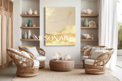 Large Beige and Gold Abstract Art for Sale Beige and Gold Minimalist Abstract Canvas Wall Art