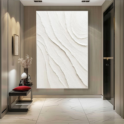 Large White 3D Abstract Art Plaster Wall Art Minimalist Art Textured Acrylic Canvas Painting on sale
