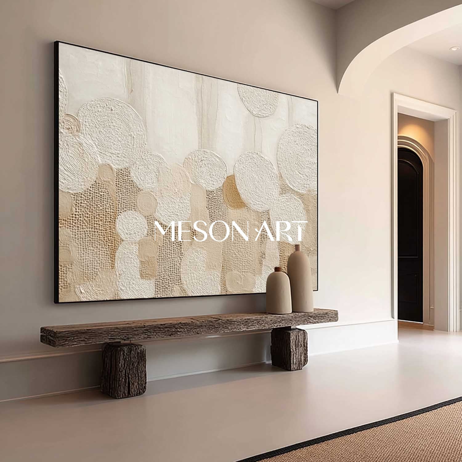 Beige Bohemian Framed Art – Perfect for Living Room and Bedrooms
