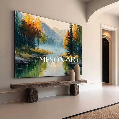 Autumn Wall Art Large Canvas Painting for Cozy Living Rooms Fall Decor