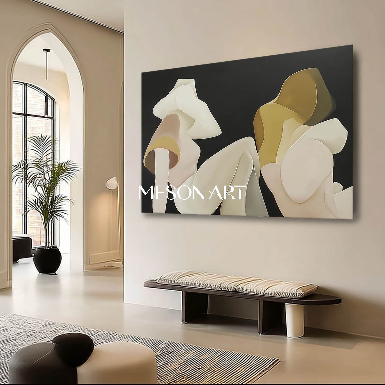 Order Big Original Minimalist Art with Nude Tones for Office or Lounge
