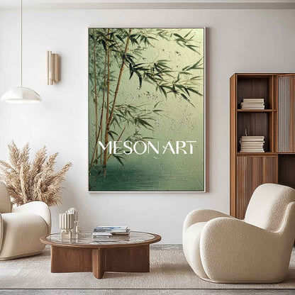 Textured Bamboo Landscape with Earth Tones | Mesonart Zen Collection
