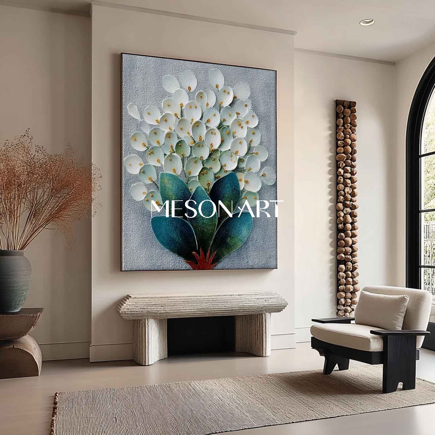 Ready-to-Hang Framed Floral Painting Hallway Botanical Wall Art Unique Floral Wall Art Shop