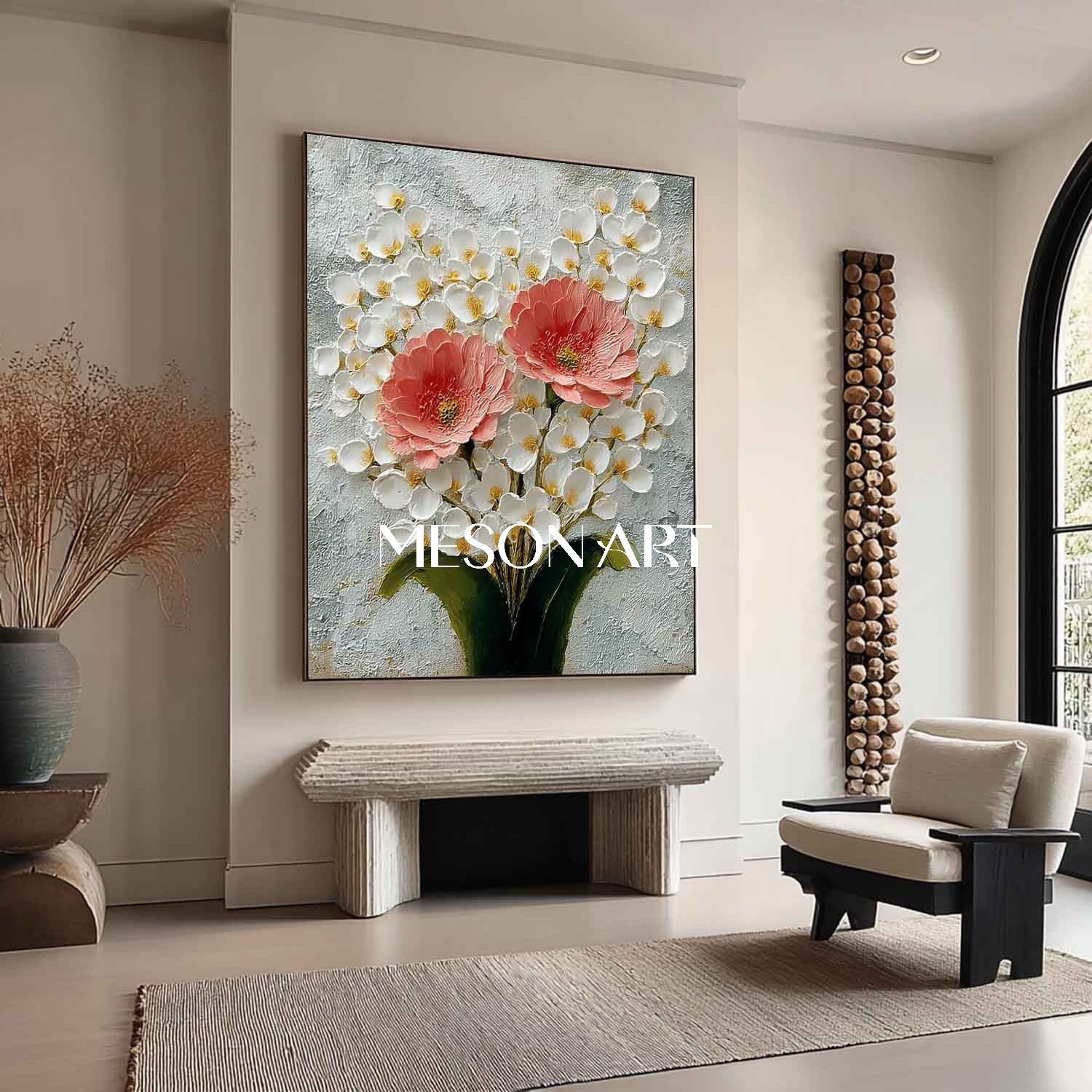 Entryway Floral Art Printing Hand-Painted Flower Wall Decor Online Large Flower Wall Decor