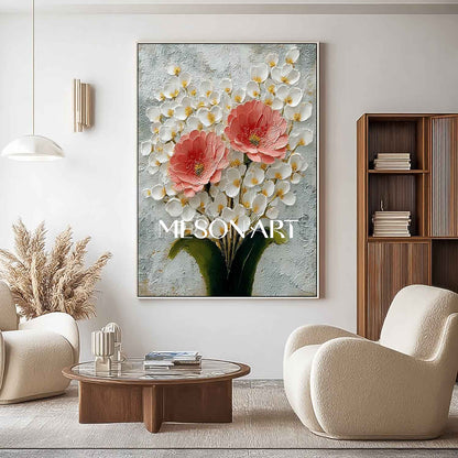 Entryway Floral Art Printing Hand-Painted Flower Wall Decor Online Large Flower Wall Decor