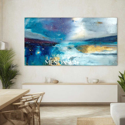 Large Wall Abstract Blue Texture Canvas Painting Blue Abstract Art