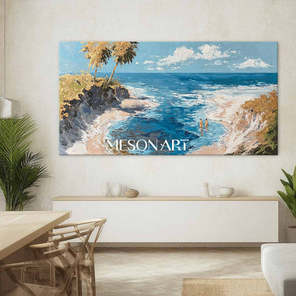 Large 3D Seaside Beach Abstract Art Coastal Vacation Canvas Wall Art Decoration For Sale