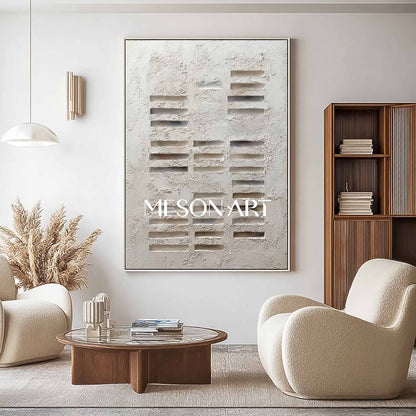 Large 3D Off-white wall art decoration Off-white texture painting Off-white abstract canvas art