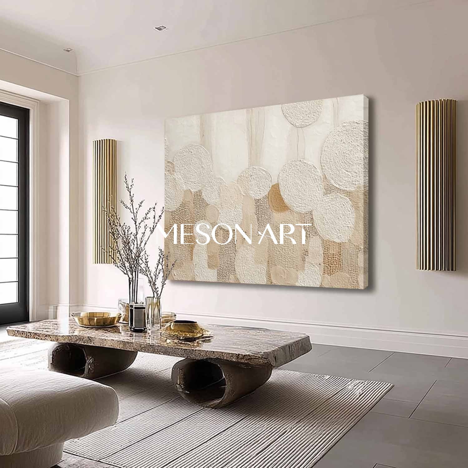 Beige Bohemian Framed Art – Perfect for Living Room and Bedrooms