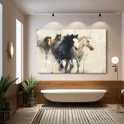 Beige and Black Horse Art for Sale Beige and Black Abstract Canvas Wall Art Decor