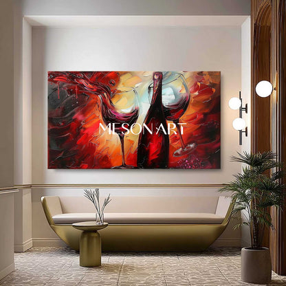 Large Red Wine Abstract Canvas Art For Sale Red Wine Wine Cooler Wall Art Decor Wine Cooler Decor Painting