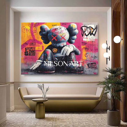 KAWS Style Original Artwork Kaws Pop Canvas Art Cool Kaws Graffiti Wall Art Decoration
