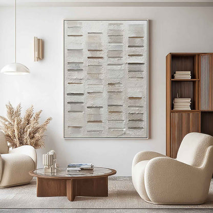 3D Grayish White Abstract Canvas Art Grayish White Texture Painting Grayish White Wall Art Decor