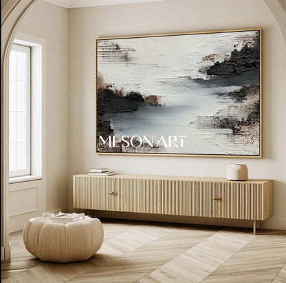 Oversized Wabi-Sabi Textured Oil Painting Abstract Wall Art On Sale