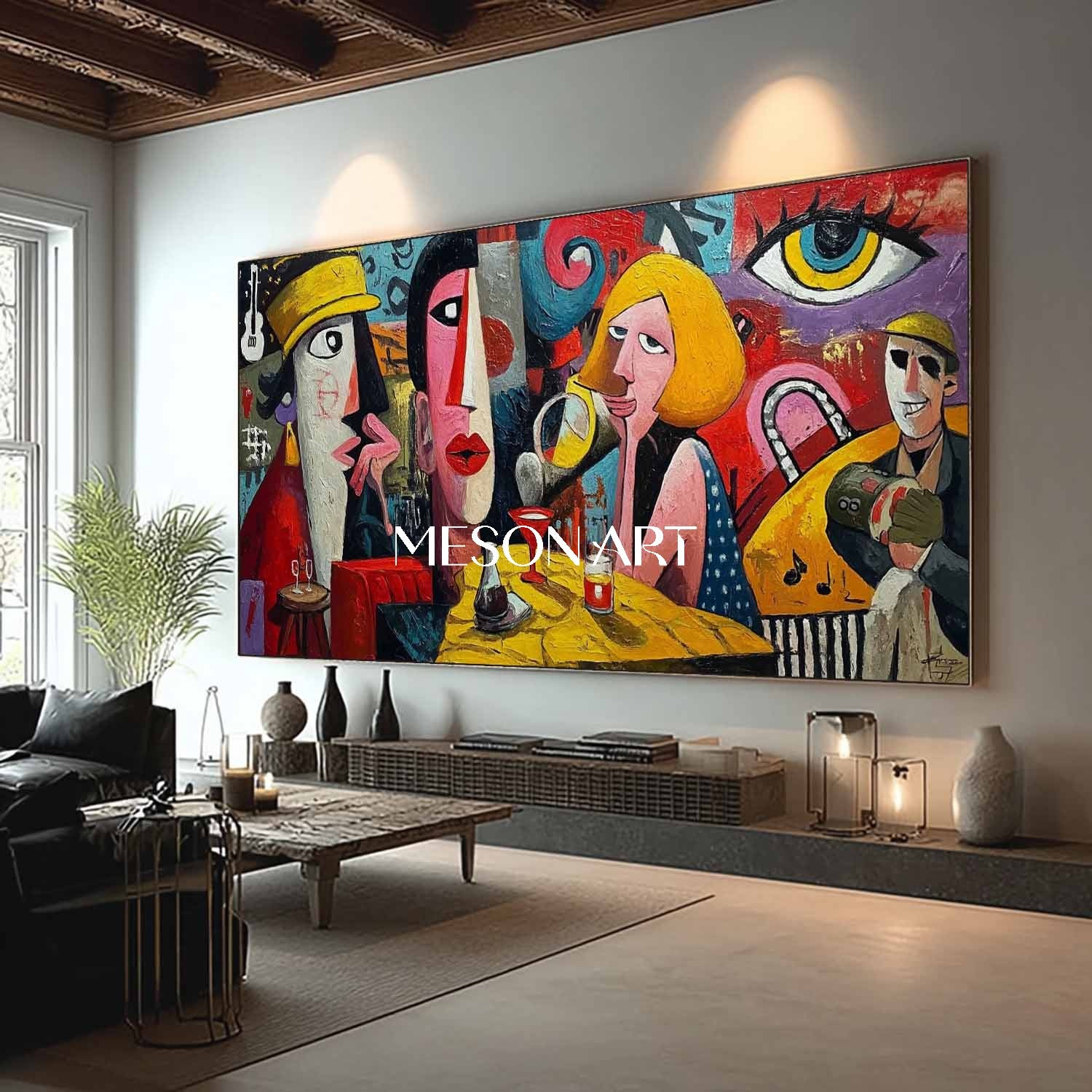 Shop Pop Art Abstract Graffiti Canvas for Modern Cafe and Living Room