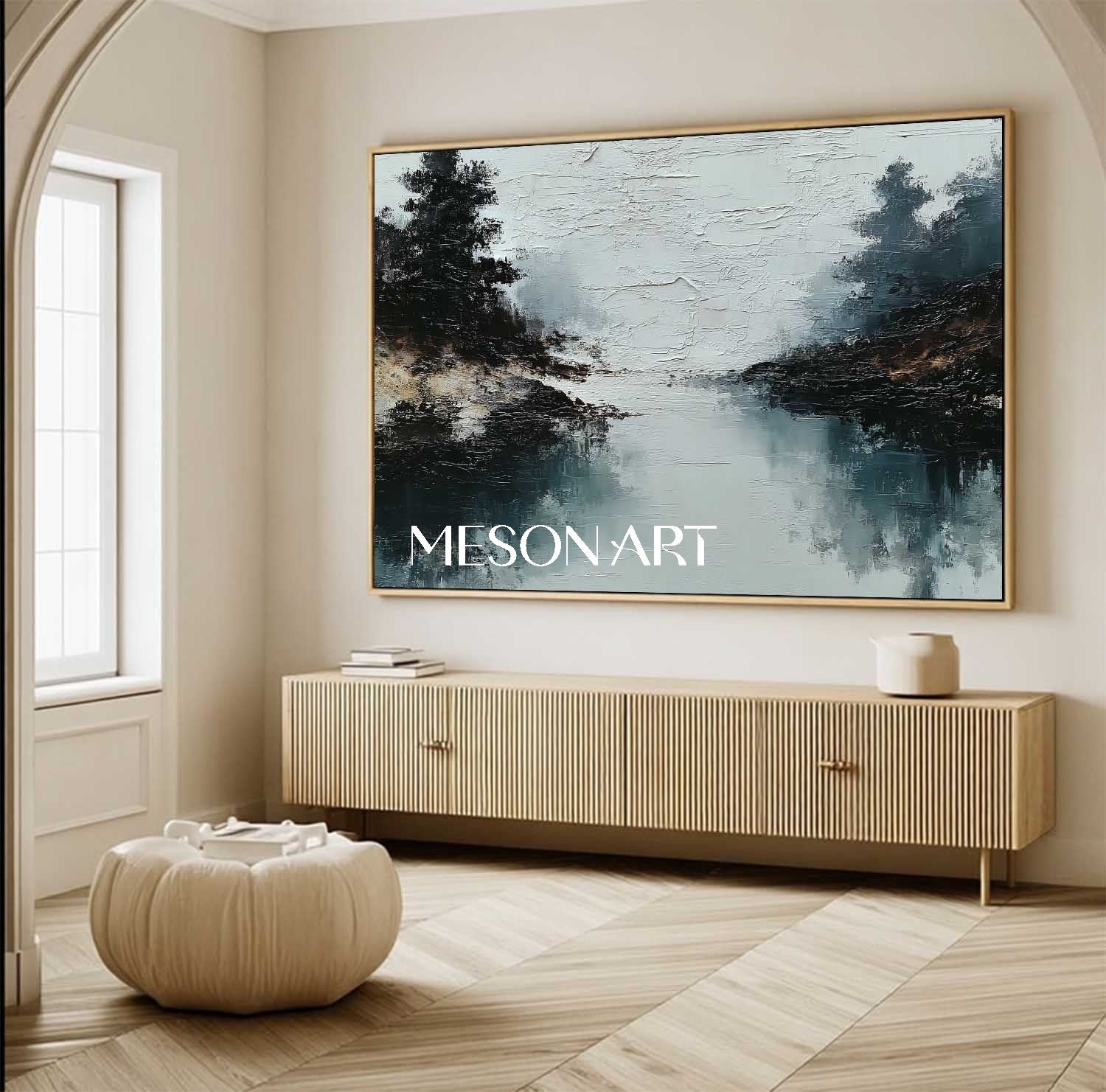 Buy Minimalist Blue Plaster Texture Painting Framed Wall Canvas Online