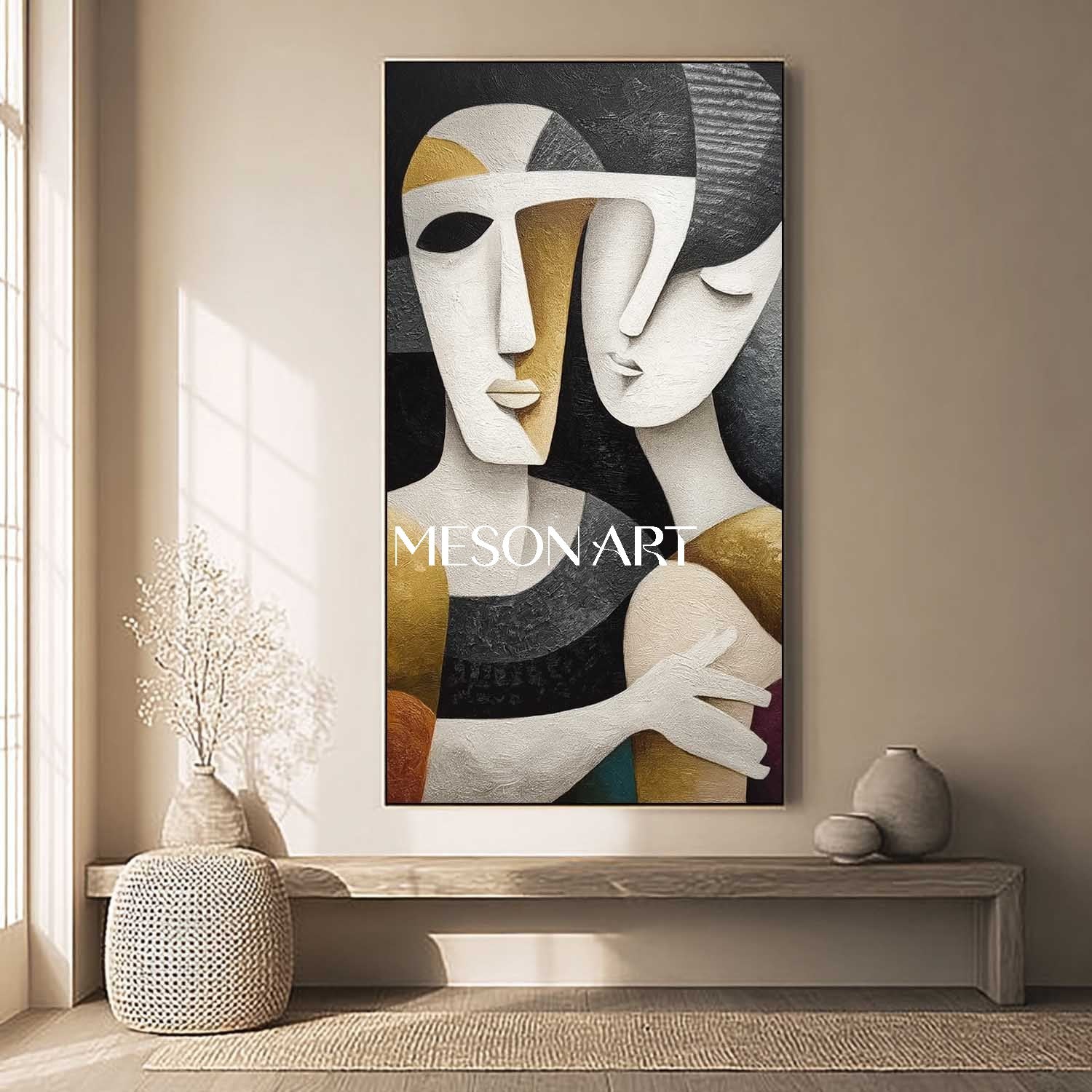 Buy Large Black Gold Minimalist Abstract Canvas Art Living Room Office