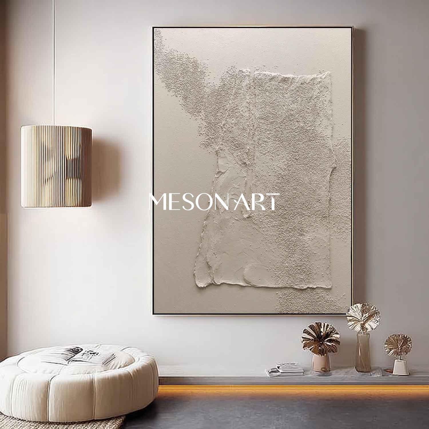 Large White Plaster Abstract Art for Sale White Plaster Texture Painting Plaster Wall Art Decoration