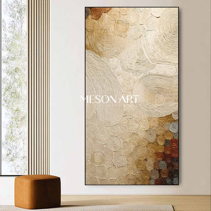 Oversized Neutral Boho Painting – Minimalist Artwork for Modern Homes