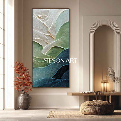 Modern 3D Green Abstract Texture Painting Green Texture Canvas Art