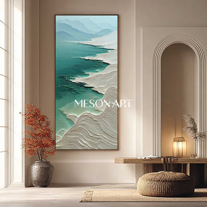 Large White Snow Abstract Texture Canvas Wall Art Painting Decoration