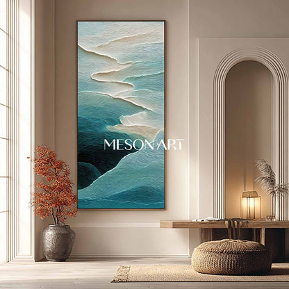 Large Green Abstract Textured Canvas Wall Art Green Textured Paintings