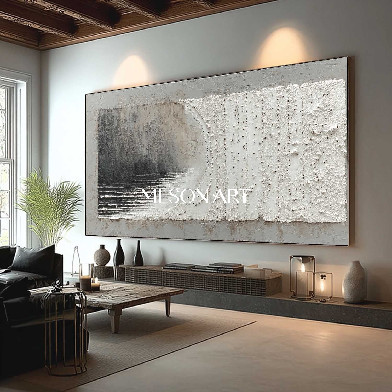 Wabi-Sabi Modern Minimalist Wall Art Heavy Impasto Neutral Painting